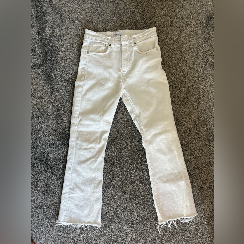 Zara Off-White Denim Jeans size 6